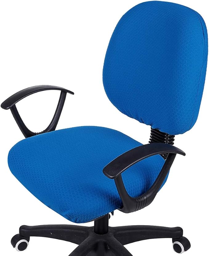 Smiry Office Computer Chair Covers for Desk Rotating Chair Protector | Stretch Jacquard Removable Washable Universal Slipcovers, Seat + Backrest Cover, Ocean