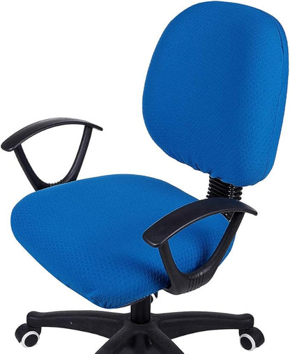 Smiry Office Computer Chair Covers for Desk Rotating Chair Protector | Stretch Jacquard Removable Washable Universal Slipcovers, Seat + Backrest Cover, Ocean