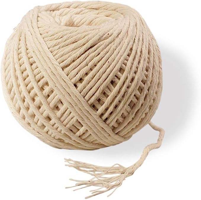 SpitJack Meat Trussing Needle and Butchers Cooking Twine Kit for Sewing Up Whole Hog, Pig, and Roasting Chicken and Turkey. 7 Inch Stainless Steel Needle and 185 Feet of Cotton Kitchen String.