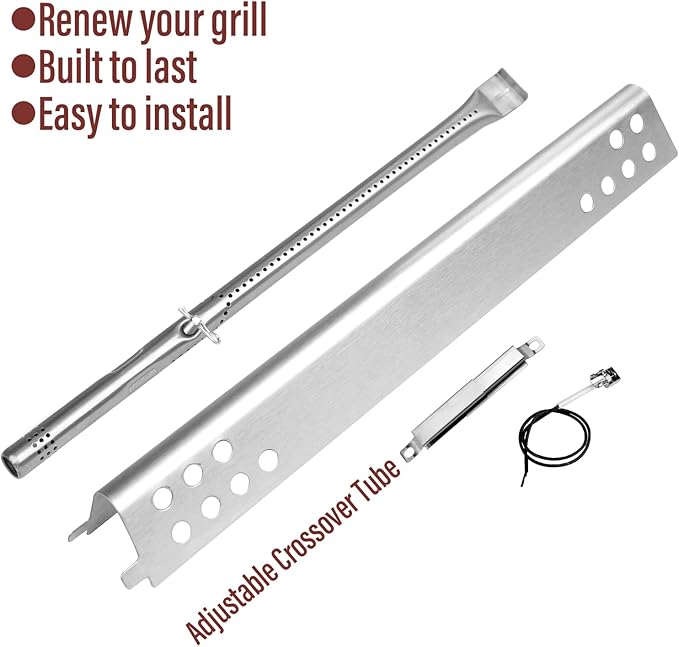 Uniflasy Grill Replacements for Charbroil Performance 2-Burner 463645015 463633316 463672016 463370719 463336016 463672216 463672419 463672019 Heat Plate Shield Grill Burner Igniter Crossover Tube