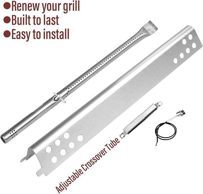 Uniflasy Grill Replacements for Charbroil Performance 2-Burner 463645015 463633316 463672016 463370719 463336016 463672216 463672419 463672019 Heat Plate Shield Grill Burner Igniter Crossover Tube