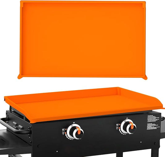 TUDIA 36" Silicone Griddle Mat for Blackstone 36 Inch Grill - Heavy Duty Rust-Resistant Food-Grade Surface & Full Edge Protection - Griddle Cover Compatible with Blackstone Omnivore (Orange, Update)