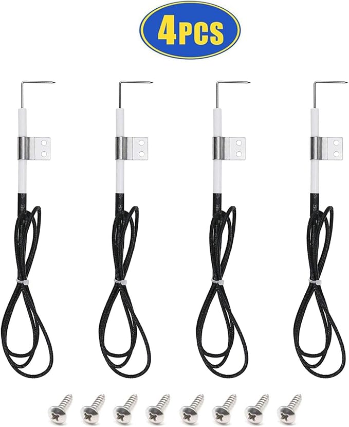 Grill Repair Kit for Nexgrill 720-0830H, 720-0783E, Kenmore 720-0830A, 122.33492410 Replacement Parts, Stainless Steel Burner Tubes, Heat Plates and Igniter Electrodes for BHG Grill 720-0783H, 4 Pack