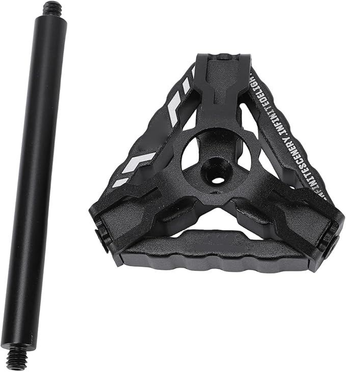 Jiawu Aluminum Alloy Camping Lamp Stand, Lightweight 112g Portable Light Holder with Triangular Base and Expandable Bar, for Outdoor Hiking Picnic Backpacking Fishing Garden BBQ