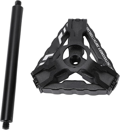 Jiawu Aluminum Alloy Camping Lamp Stand, Lightweight 112g Portable Light Holder with Triangular Base and Expandable Bar, for Outdoor Hiking Picnic Backpacking Fishing Garden BBQ