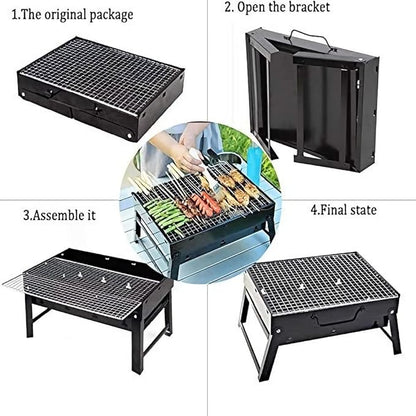 BBQ Charcoal Grill, Barbecue Grills Folding Portable Lightweight Small Barbecue Grill Tools For Outdoor Grilling Cooking Camping Hiking Picnics Tailgating Backpacking Party Father's Day Gift