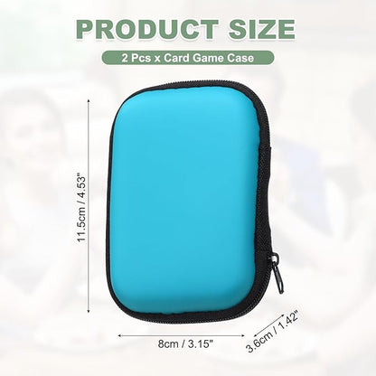 2Pcs Card Game Case, Soft Cloth Playing Waterproof Card Storage Travel Game Case Compatible for Outdoor Gaming Camping, Sky Blue