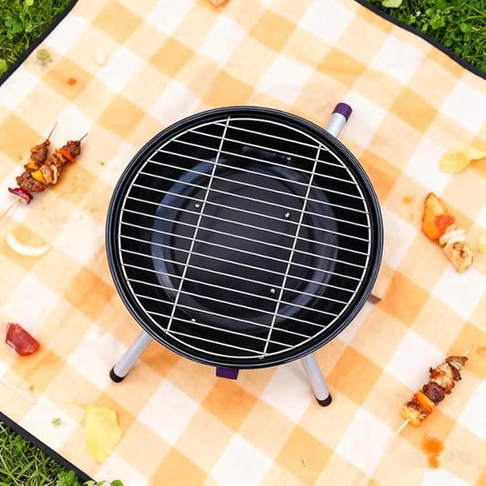 14.5 Inch Portable Charcoal Grill, Steel Construction with Vented Lid for Outdoor Cooking