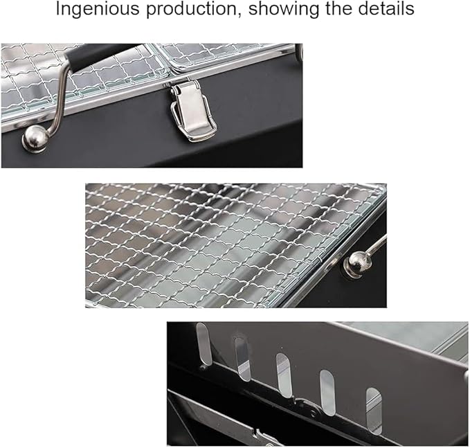 Portable barbecue grill Household outdoor barbecue grill Outdoor charcoal stainless steel barbecue utensils Foldable barbecue stove Suitable for 3-8 people