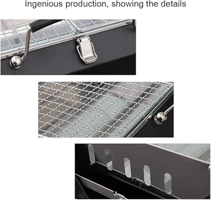 Portable barbecue grill Household outdoor barbecue grill Outdoor charcoal stainless steel barbecue utensils Foldable barbecue stove Suitable for 3-8 people