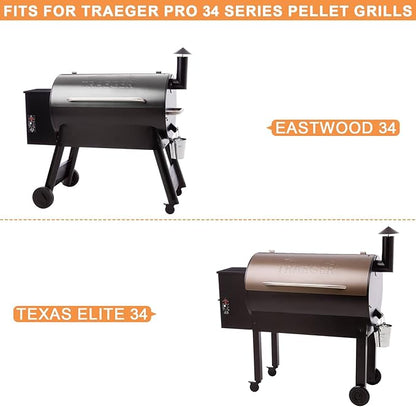 BCA006 Drip Tray Heat Baffle & BAC410 Liners Kit for Traeger Drip Pan Grill Replacement Parts Pro SER 34 Accessories, Eastwood 34, Texas Elite 34, Texas Elite, Limited Edition, Texas Pro,BBQ075 BBQ100