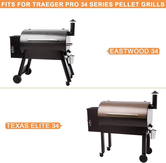 BCA006 Drip Tray Heat Baffle & BAC410 Liners Kit for Traeger Drip Pan Grill Replacement Parts Pro SER 34 Accessories, Eastwood 34, Texas Elite 34, Texas Elite, Limited Edition, Texas Pro,BBQ075 BBQ100