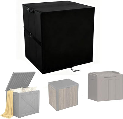Deck Box Cover for Keter 30 Gallon / for Greesum 31 Gallon | Deck Box Cover for Outside, Waterproof Resin Storage Box Bin Covers Patio Furniture Side Table Cover- 23"L x 18"W x 22"H