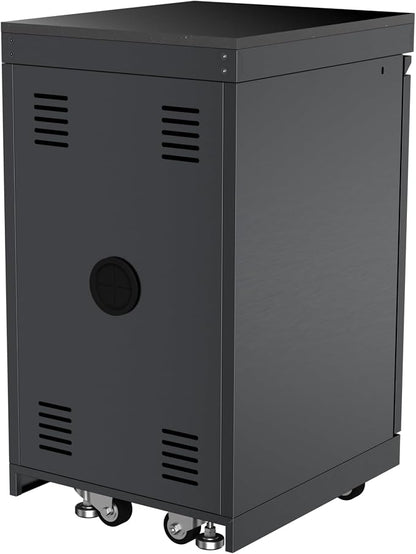 Outdoor Kitchen Storage Cabinet, 304 Stainless Steel BBQ Island Module with Granite Countertop, Reversible Door, Locking Casters, Ventilated Interior for Patio Grill Accessories Organization (Black)