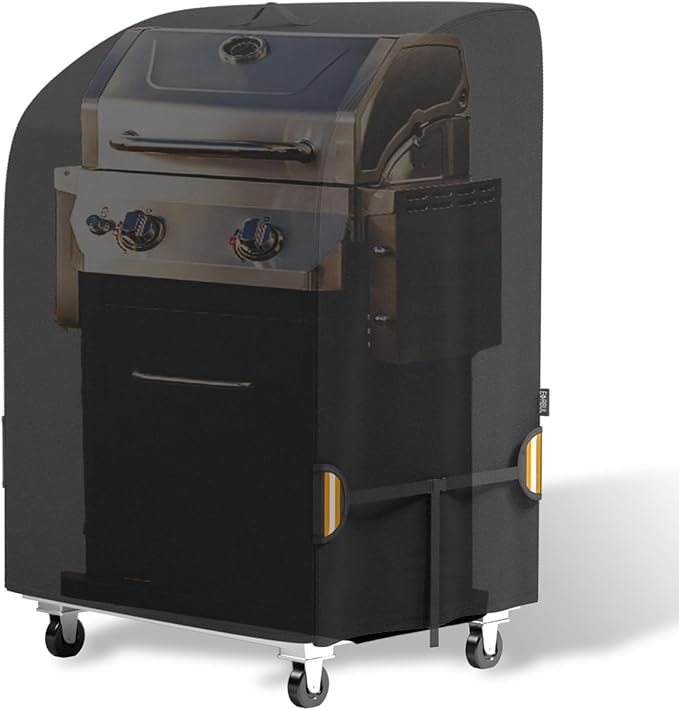 EVRBUL 32 in Small BBQ Grill Cover, 32" W x 24" D x 43" H Heavy Duty 420D Waterproof 2 Burner Gas Grill Cover for Weber Char-Broil Nexgrill and More Grills with Collapsed Side Tables