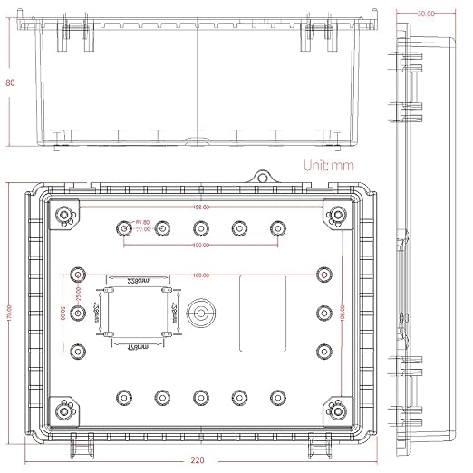 Electrical Junction Box,Hinged Cover Stainless Steel Buckles, IP67 Outdoor Project Box Weatherproof DIY Electrical Enclosure 8.6×6.7×4.3 inch (220×170×110mm)