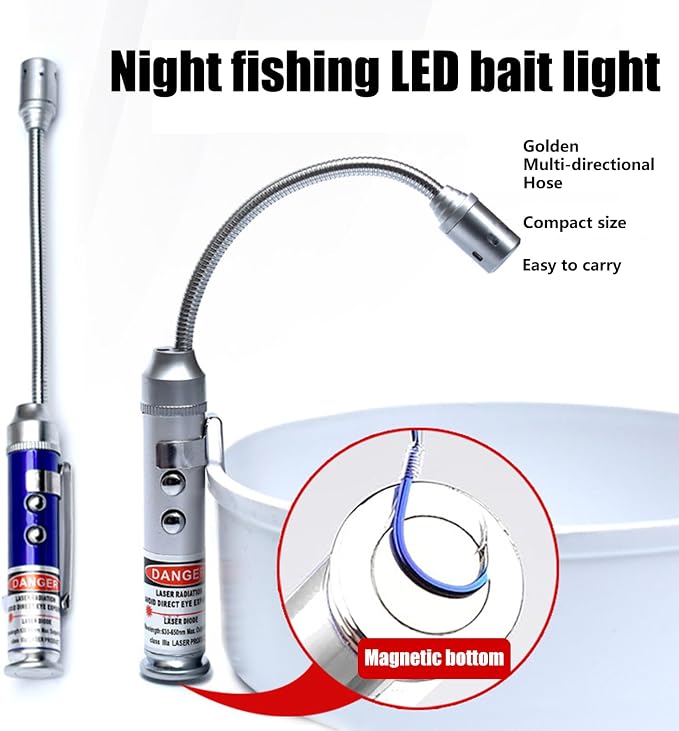 Aluminum Body Bright LED Baits Light Night Fishing Flexible Hose Lamp BBQ Grill Light Fishing Accessories Enduring BBQ Grill