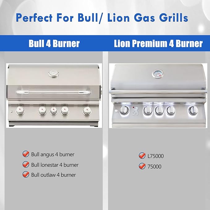 47629 47628 Grill Grates Replacement Parts for Bull Angus Outlaw Lonestar 4 Burner 26038 26039 41629 87048 Grill Grates Lion Premium 32-Inch L75000 Grids Stainless Steel 16517 Cooking Grate
