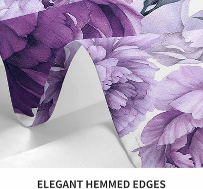 TKS MITLAN Tablecloth Purple Peonies Table Cloth Rectangle Table 60 x 84 Inch Flower Bloom Elegant Vintage Kitchen Decorations for Home Dinner Party