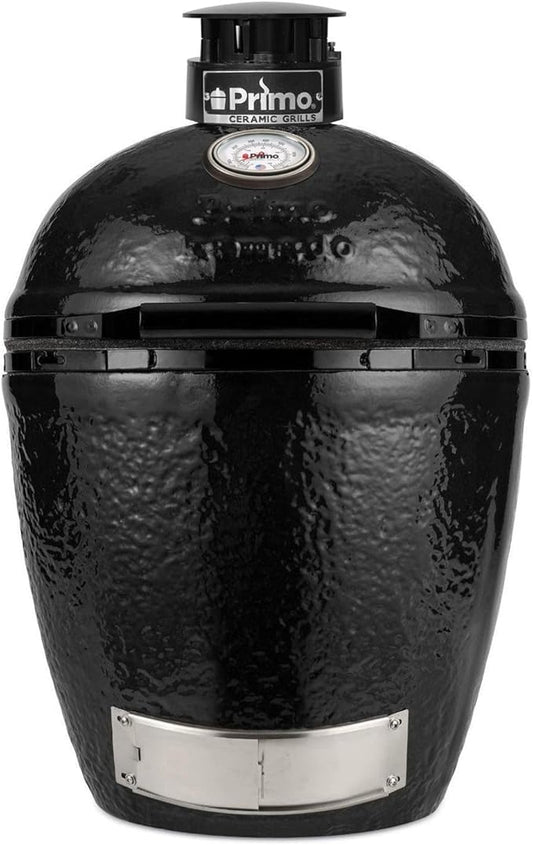 Primo All-in-One Large Round Ceramic Kamado Grill with Cradle & Side Shelves - PGCRC (2021)