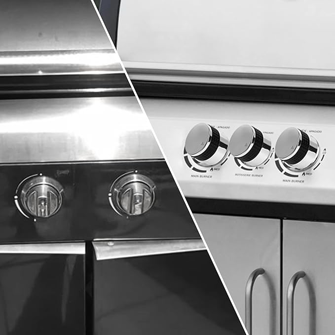 Onlyfire Gas Grill Control Knobs, Chrome Plated Plastic Burner Knobs Replacement for BBQ Gas Grills with D Shaped Valve Stem, 2 PCS Grill Valves