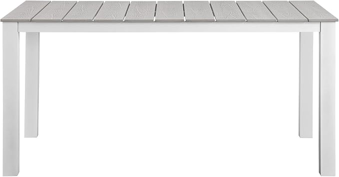 Modway Junction 5 Piece Outdoor Patio Dining Set, 81.8" x 109" x 32", Gray White