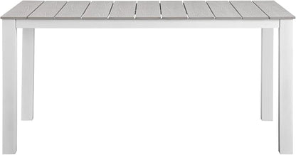 Modway Junction 5 Piece Outdoor Patio Dining Set, 81.8" x 109" x 32", Gray White