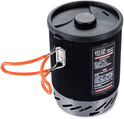 Fire-Maple Fixed Star 1 Backpacking and Camping Stove System, Black 18oz | 30% Faster Boil with HX Base, Piezo Ignition, Safe & Durable, All-in-One Pot, Compatible with Most Canisters, Portable