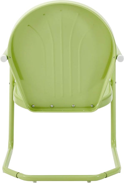 Crosley Furniture Griffith Outdoor Chair, Retro Metal Patio Chairs for Dining, Porch, Deck, Balcony, Key Lime