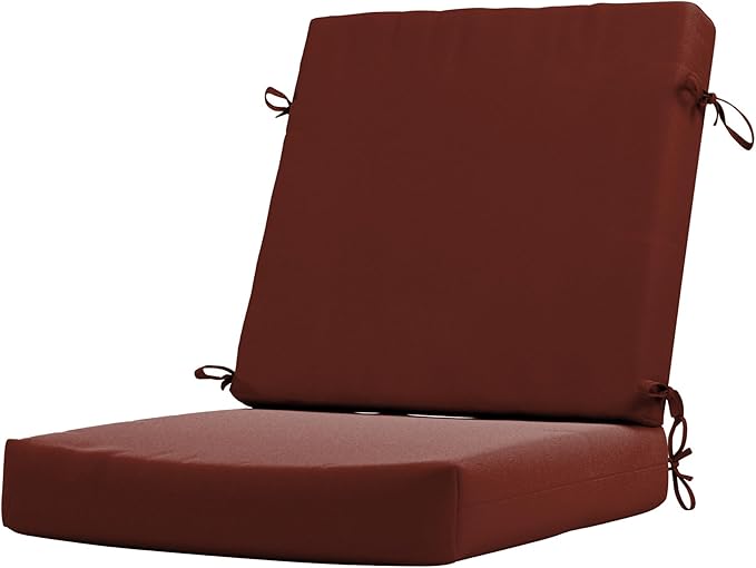 California Umbrella Outdoor Dining Chair, Patio Seat Cushion, 20 x 40 Inch, Premium Outdoor Memory Foam, Fade Resistant Sunbrella Fabric, Fabric Ties,Terracotta