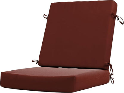 California Umbrella Outdoor Dining Chair, Patio Seat Cushion, 20 x 40 Inch, Premium Outdoor Memory Foam, Fade Resistant Sunbrella Fabric, Fabric Ties,Terracotta