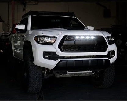 LED Grill Lights for 2016-2022 Aftermarket Toyota Tacoma TRD PRO Grille with Harness & Fuse(White light with black housing)