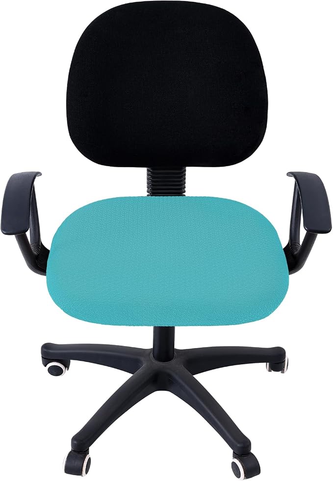 Smiry Office Computer Chair Seat Covers for Desk, Anti-dust Protector | Stretch Jacquard Removable Washable Desk Chair Seat Cushion Protectors, Aqua