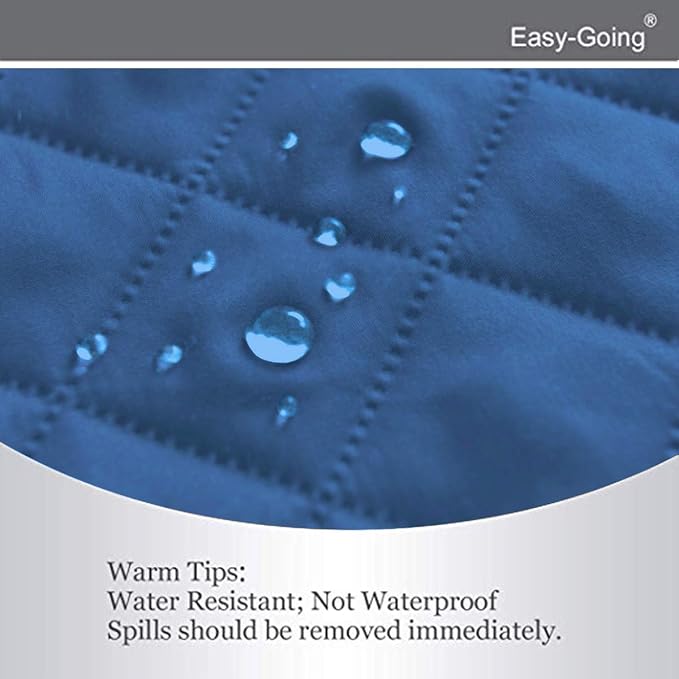 Easy-Going Reversible Couch Cover, 4 Seater Sofa, XX-Large Sofa, Blue/Ivory | Machine Washable Slipcover For Dogs, Water Resistant Furniture Mat For Living Room, Non-Slip Sofa Cover, Pet Friendly