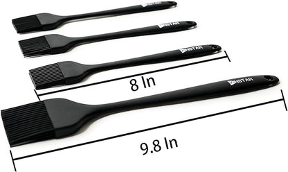 4 Pack Silicone Basting Pastry Brushes; Heat Resistant Pastry Brush ;Enhance Your Grill and Baking Skills with Our Heavy-Duty Steel Core Brush - Ideal for Cooking Enthusiasts and Pros Alike