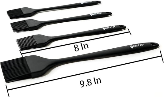 4 Pack Silicone Basting Pastry Brushes; Heat Resistant Pastry Brush ;Enhance Your Grill and Baking Skills with Our Heavy-Duty Steel Core Brush - Ideal for Cooking Enthusiasts and Pros Alike