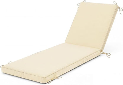 Chaise Lounge Cushions Outdoor, Water-resistant and Fade-Resistant Patio Lounge Chair Cushions, Furniture Replacement Cushions Ideal for Pools, Gardens and Balconies, 72" x 21" x 3",Khaki Beige