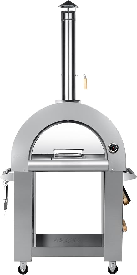 KoolMore 32 in. Outdoor Wood Fired Pizza Oven in Stainless-Steel (KM-OKS-WFPO)