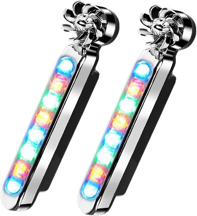 Wind Power Led Lights Waterproof Decorative Adjustable | 2 Pieces Wind Powered LED Vehicle Daytime Lights for Trucks SUV Motorcycle Bike Auto Travel Road Trips Camping Outdoor