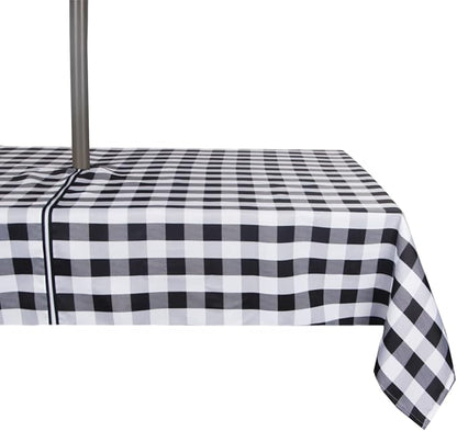 EHouseHome Outdoor Indoor 60x84 inch Rectangle Tablecloth with Umbrella Hole and Zipper, Waterproof Zippered Patio Table Cloths, Spring/Summer Table Covers for Backyard Circular Table/BBQs/Picnic