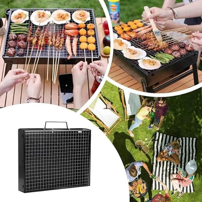 17 Inch Foldable BBQ Charcoal Grill Portable Charcoal Grill Compact Mini Small BBQ Grill Outdoor Travel Backyard Picnic Beach