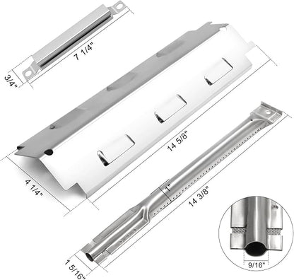 Criditpid Grill Replacement Parts for Charbroil 461442114 463441312 463441514. Stainless Steel BBQ Heat Shields, Burner Tubes and Crossover Tubes for Char-Broil 463440109 Gas Grill.