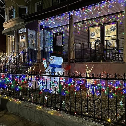 YEGUO 66ft 800 LED Christmas Lights Outdoor Waterproof, 160 Drops Christmas Icicle Light Indoor, 8 Modes Icicle Xmas Lights with Memory Timer(Multicolor)