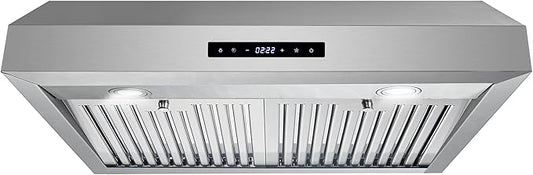 COSMO UMC30 30 in. Haven Collection 380 CFM Ducted Under Cabinet Range Hood, LED Lights, Touch Controls, Stainless Steel