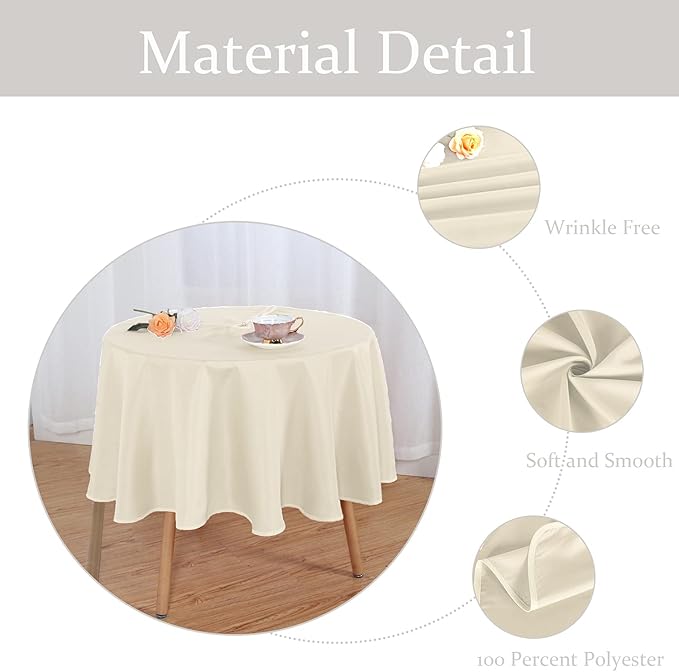 Fitable Oval Oblong Table Cover Outdoor Indoor Tablecloth - Washable Waterproof Wrinkle Free Table Cloth with Zipper and Umbrella Hole for Party/Picnic/BBQS/Patio Beige 52 x 70 inch | Washable Waterproof Wrinkle Free Table Cover, Zipper and Umbrella Ho...