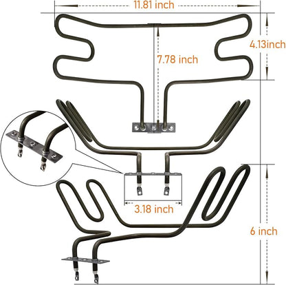 Heating Element Replacement Parts 1650W 120V for Pit Boss Electric Smokers | Fits 2 Series 3 Series Analog/Digital Electric Vertical Smokers PBV2A1 PBV3A1 PBV3D1 PBV2D1, 100°F–350°F, Holds Steady Temps