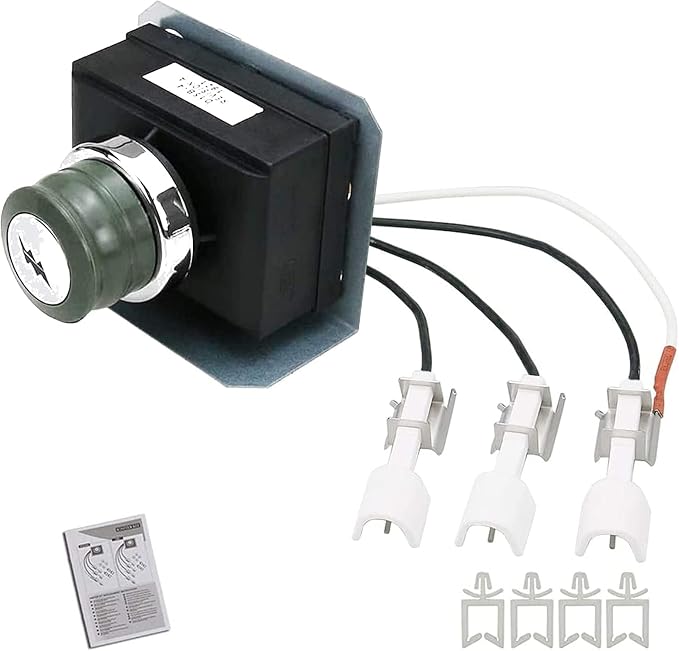 Uniflasy 1836-13 7628 Grill Igniter Kit for Weber Genesis 310, Genesis 320 Gas Grills with Front Mounted Control (2011 - Newer), Electronic Igniter Kit for Weber Genesis 300 Series