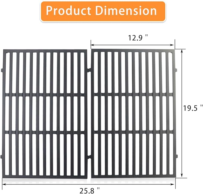 Grill Replacement Parts for Weber Genesis 300 Series, 7620, 7622, 7524 | Stainless Steel Flavorizer Bars, Heat Deflector and Cast Iron Grill Grates E310 E320 E330 S310 S320 S330 EP310 EP320 EP330