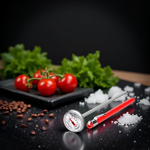 1 Set Silver Meat Thermometer for Grilling, Food Thermometer for Cooking, Milk, Kitchen Thermometer, Pocket Thermometers Food Temperature Probe