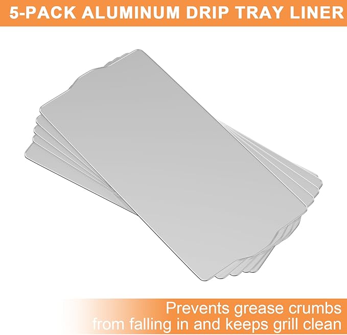 BCA006 Drip Tray Heat Baffle & BAC410 Liners Kit for Traeger Drip Pan Grill Replacement Parts Pro SER 34 Accessories, Eastwood 34, Texas Elite 34, Texas Elite, Limited Edition, Texas Pro,BBQ075 BBQ100